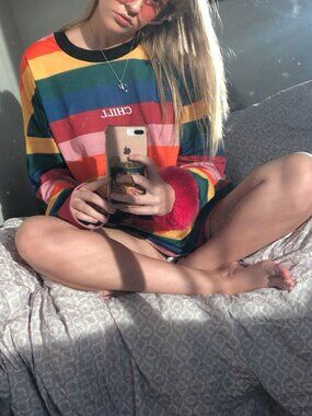 Ragged Priest Rainbow Long-Sleeved T-Shirt Dress